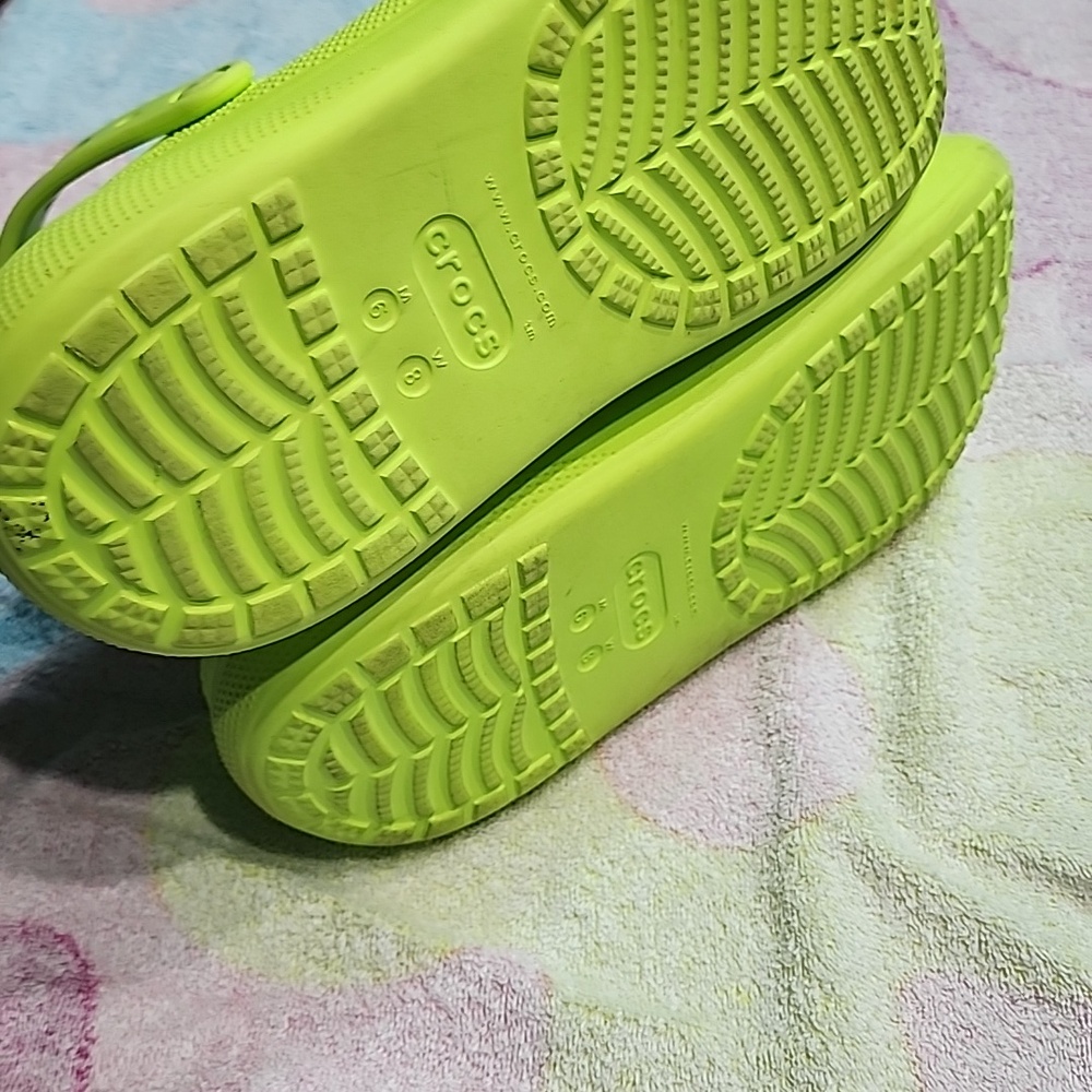 Crocs Crush Platform Clogs in Lime Green Women SZ 8 / Men SZ 6 - Picture 7 of 12